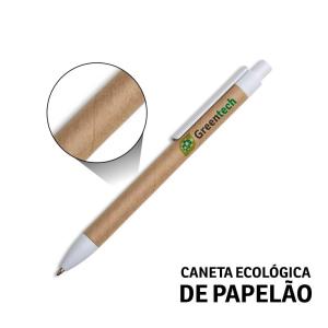 Caneta Ecológica de Papelão com Clip Plástico com Impressão Colorida  15x2cm    