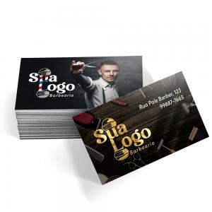 Cartão de Visita Couchê 250g com Hot Stamping Couchê 250g 9x5cm  Laminação Fosca Frente e Verso Vinco Opcional Hot Stamping