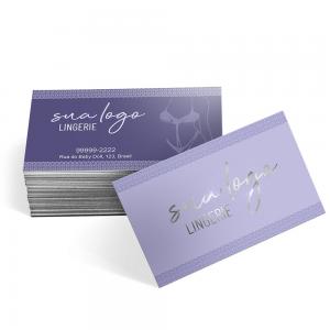 Cartão de Visita Couchê 300g com Hot Stamping Couchê 300g 9x5cm  Laminação Fosca Frente e Verso Vinco Opcional Hot Stamping na Frente