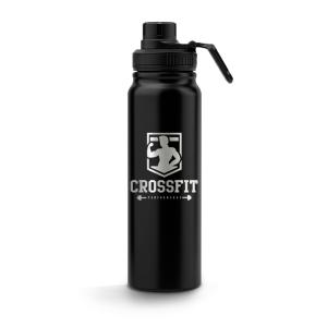 Garrafa de Aço Inox Térmica Esportiva Bico Reto Gravada a Laser Frontal 800ml Aço Inox 8x27cm    