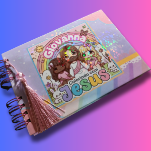 Livro de Colorir - Tema Jesus Papel Apergaminhado 120g ou 240g 22x15cm  Laminação em BOPP  