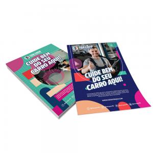 Panfletos, Flyers e Folhetos Apergaminhado 90g 10x15 Offset 90g 10,5x15cm 4x4 Sem verniz Corte Reto Dobras para Folder