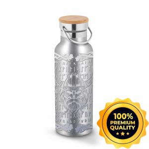 Squeeze de Aço Inox Térmico Ragnar com Parede Dupla Gravada a Laser 360 graus  570ml Aço Inox 8x22cm    