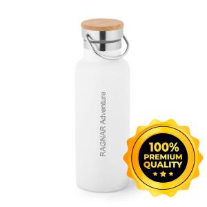 Squeeze de Aço Inox Térmico Ragnar com Parede Dupla Gravada a Laser Frontal  570ml Aço Inox 8x22cm    