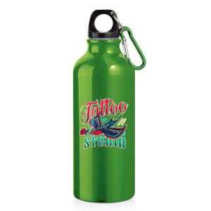 Squeeze de Alumínio Erald com Mosquetão com DTF UV 500ml Alumínio 7x21cm    