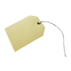 Tag amarela com ilhós e barbante Cartolina Amarela 9x13cm Amarela   Acompanha ilhós e barbante